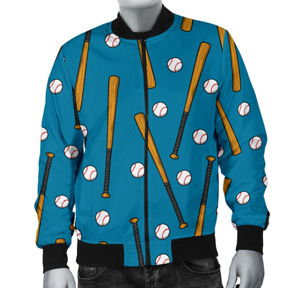 Baseball Pattern Print Design 01 Men Bomber Jacket