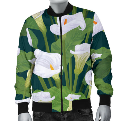 Lily Pattern Print Design 04 Men Bomber Jacket