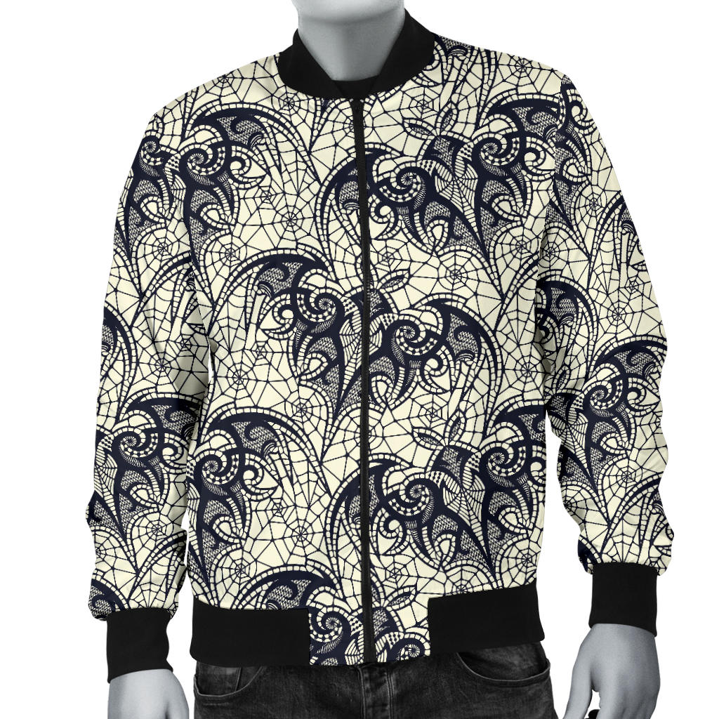 Bat Tribal Pattern Print Design 06 Men Bomber Jacket