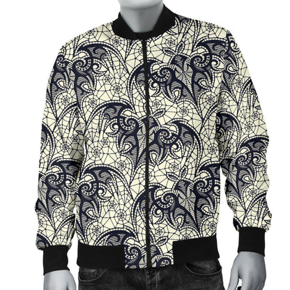 Bat Tribal Pattern Print Design 06 Men Bomber Jacket