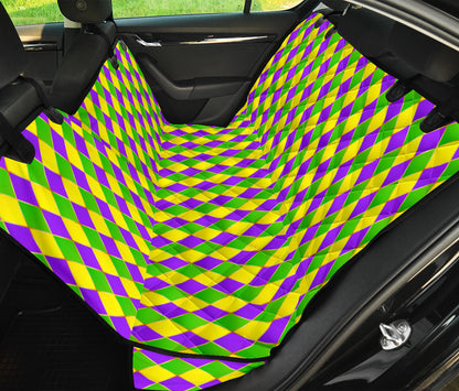 Mardi Gras Pattern Print Design 01 Rear Dog Car Seat Cover Hammock