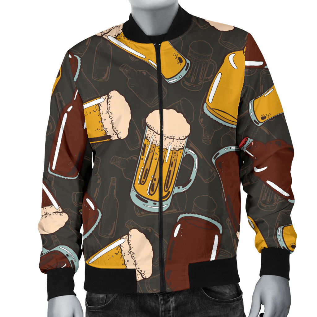 Beer Pattern Print Design 03 Men Bomber Jacket