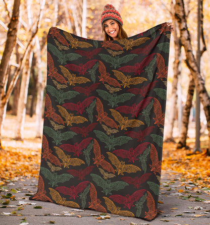 Bat Tribal Pattern Print Design 03 Premium Blanket