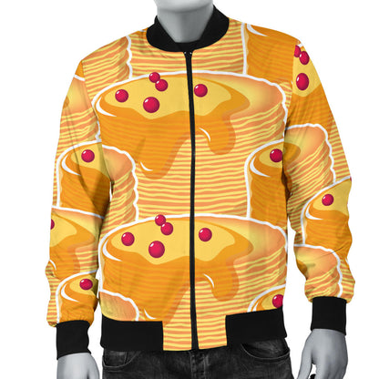 Pancake Pattern Print Design A04 Men Bomber Jacket