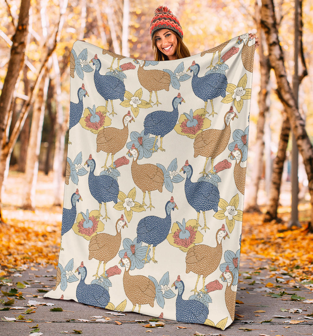 Guinea Fowl Pattern Print Design 01 Premium Blanket