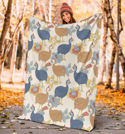 Guinea Fowl Pattern Print Design 01 Premium Blanket