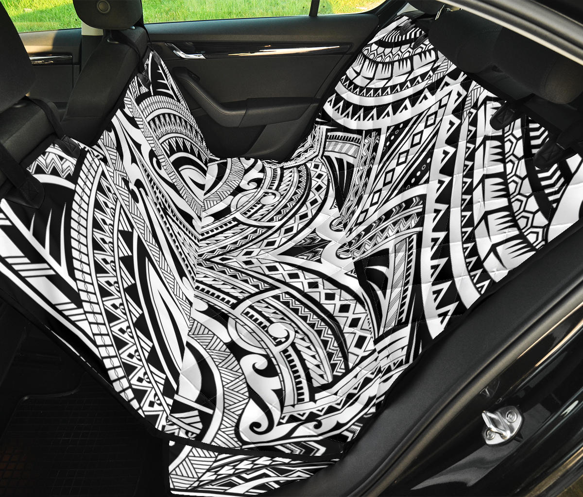 Maori Pattern Print Design 06 Rear Dog Car Seat Cover Hammock