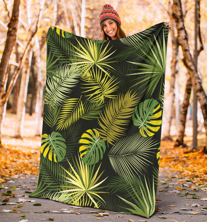 Palm Leaf Pattern Print Design A05 Premium Blanket