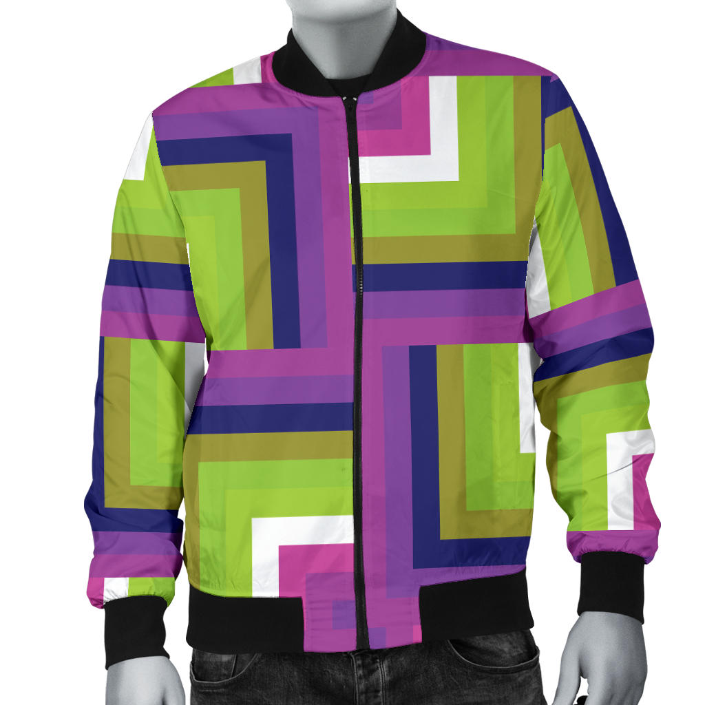 Optical illusion Pattern Print Design A05 Men Bomber Jacket
