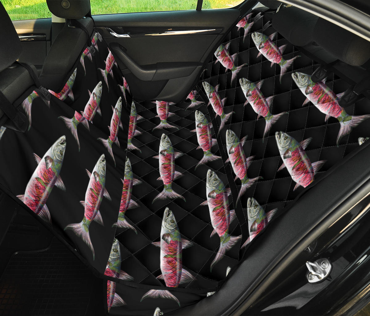 Barracuda Pattern Print Design 02 Rear Dog Car Seat Cover Hammock