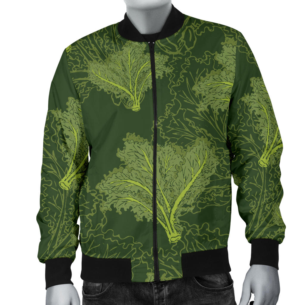 Kale Pattern Print Design 01 Men Bomber Jacket
