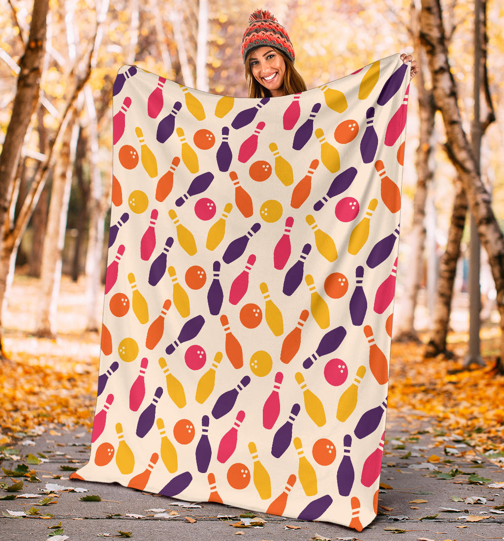 Bowling Pattern Print Design 06 Premium Blanket