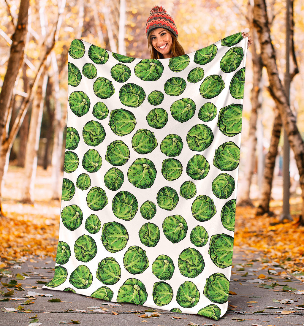 Brussels Sprouts Pattern Print Design 02 Premium Blanket