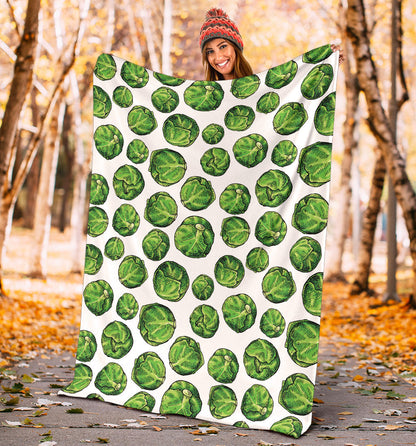 Brussels Sprouts Pattern Print Design 02 Premium Blanket