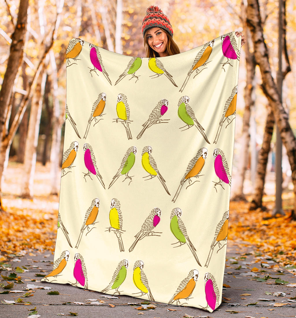 Parakeet Pattern Print Design A01 Premium Blanket