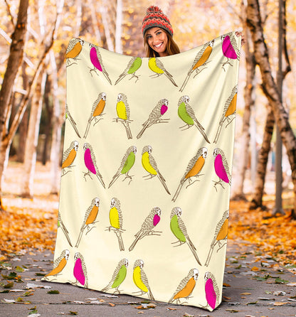 Parakeet Pattern Print Design A01 Premium Blanket