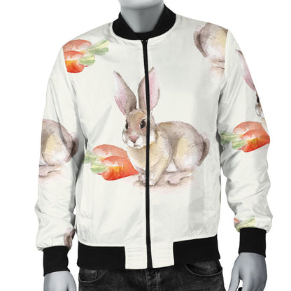Rabbit Pattern Print Design 01 Men Bomber Jacket