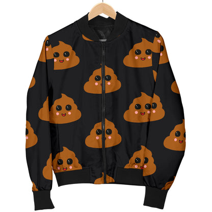Poop Emoji Pattern Print Design A01 Men Bomber Jacket
