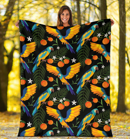 Macaw Pattern Print Design 03 Premium Blanket