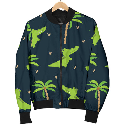 Alligator Pattern Print Design 02 Men Bomber Jacket