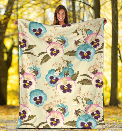 Pansy Pattern Print Design A02 Premium Blanket