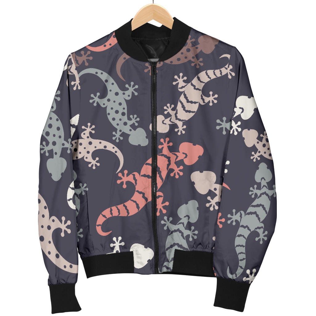 Gecko Pattern Print Design 02 Men Bomber Jacket