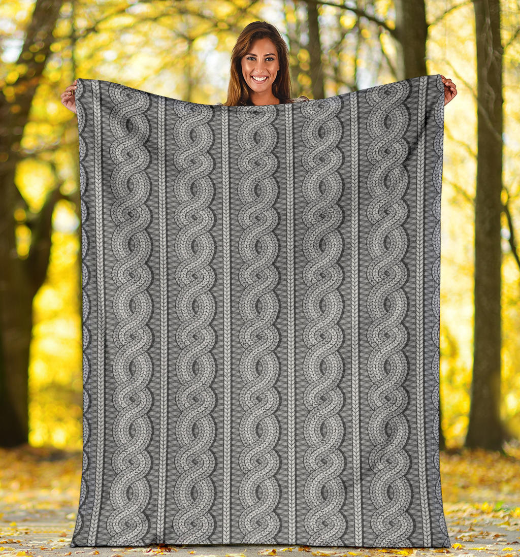 Cable Knit Pattern Print Design 01 Premium Blanket