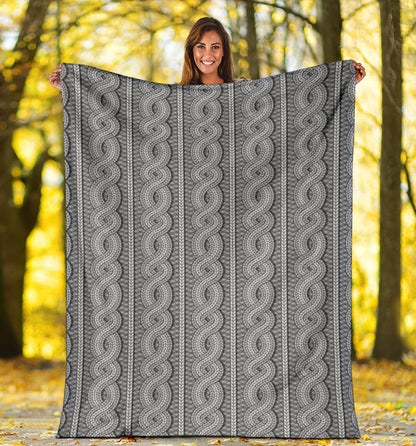 Cable Knit Pattern Print Design 01 Premium Blanket