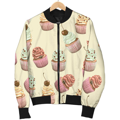 Cupcake Pattern Print Design 04 Men Bomber Jacket