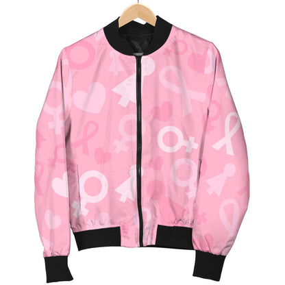 Breast cancer Pattern Print Design 01 Men Bomber Jacket