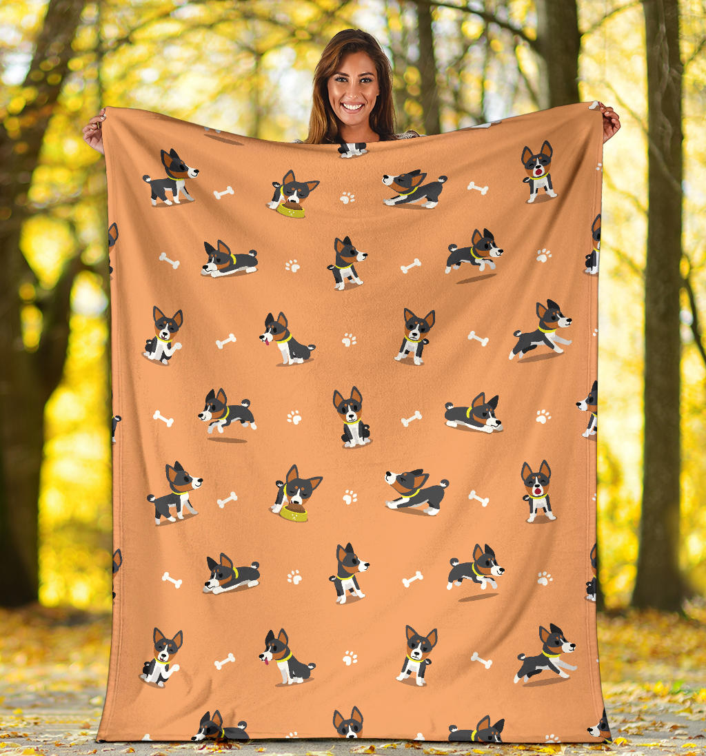 Basenji Pattern Print Design 01 Premium Blanket