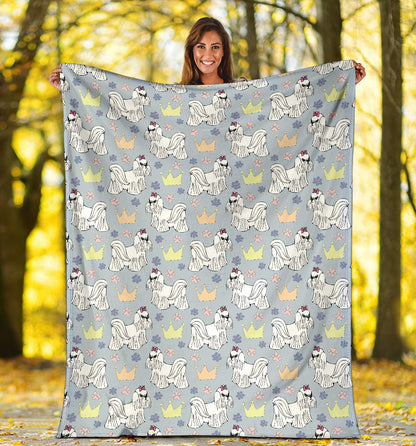 Maltese Pattern Print Design 04 Premium Blanket