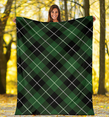 Plaid Green Pattern Print Design A05 Premium Blanket