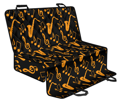 Saxophone Pattern Print Design 02 Rear Dog Car Seat Cover Hammock