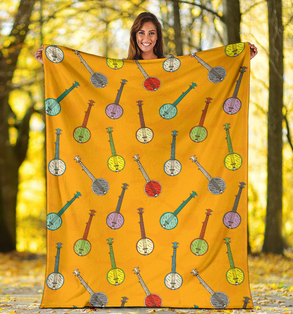 Banjo Pattern Print Design 02 Premium Blanket