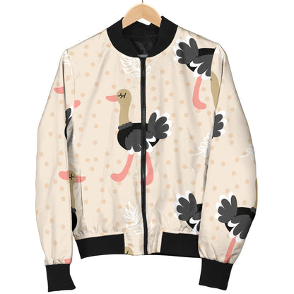 Ostrich Pattern Print Design 02 Men Bomber Jacket