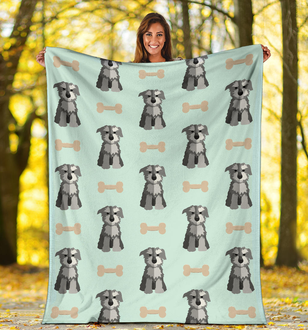 Schnauzers Pattern Print Design A03 Premium Blanket