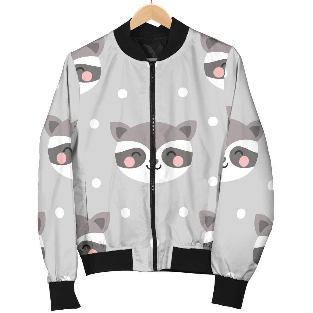 Raccoon Pattern Print Design A04 Men Bomber Jacket