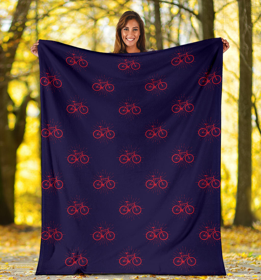 Bicycle Pattern Print Design 01 Premium Blanket