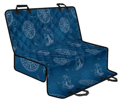Nautical Pattern Print Design A04 Rear Dog Car Seat Cover Hammock