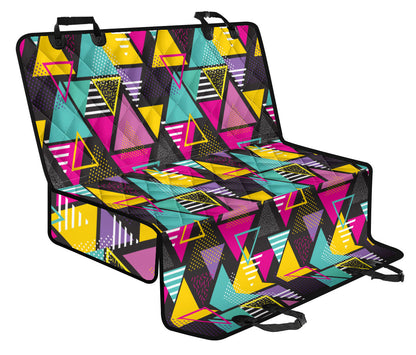 Geometric Colorful Pattern Print Design 02 Rear Dog Car Seat Cover Hammock