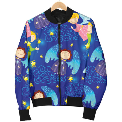 Angel Little Pattern Print Design 02 Men Bomber Jacket