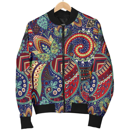 Paisley Boho Pattern Print Design A03 Men Bomber Jacket