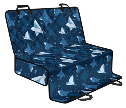 Manta Ray Pattern Print Design 02 Rear Dog Car Seat Cover Hammock