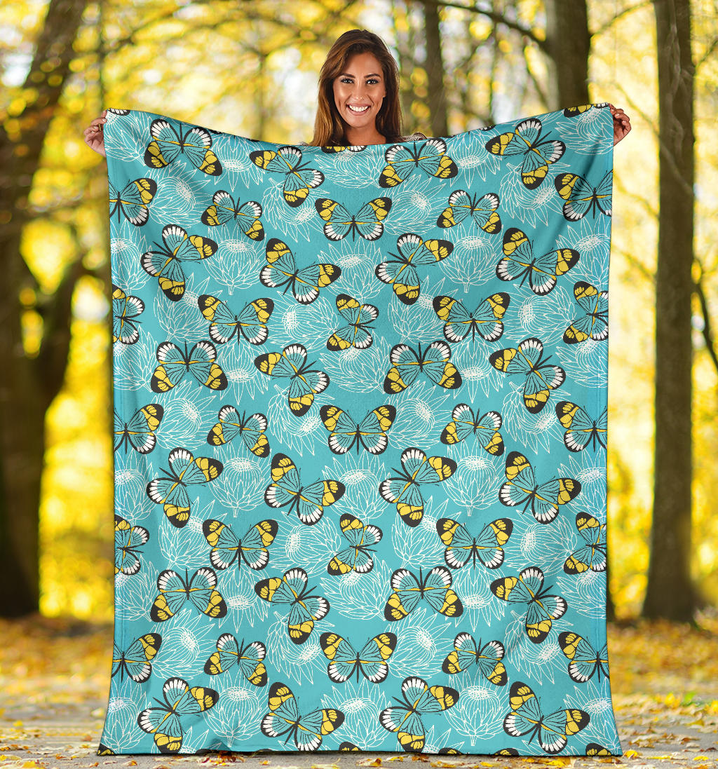 Butterfly Pattern Print Design 010 Premium Blanket