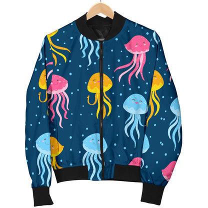 Jellyfish Pattern Print Design 04 Men Bomber Jacket