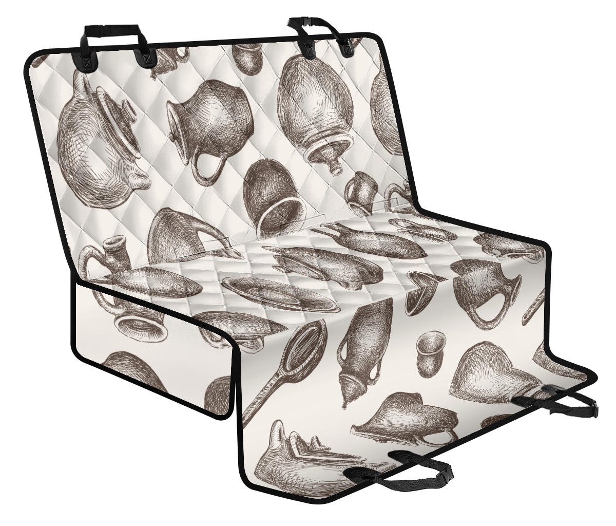 Pottery Pattern Print Design A01 Rear Dog Car Seat Cover Hammock