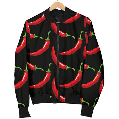 Chilli Pepper Pattern Print Design 01 Men Bomber Jacket