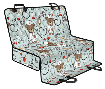 Nurse Bear Pattern Print Design A01 Rear Dog Car Seat Cover Hammock