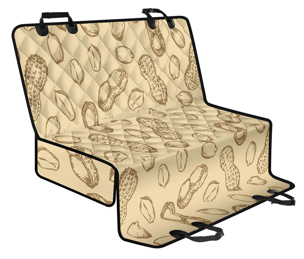 Peanut Pattern Print Design A02 Rear Dog Car Seat Cover Hammock